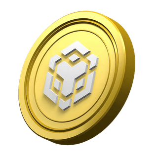 BNB-mynt från Binance som dekorativt inslag i sektionen för community-förtroende